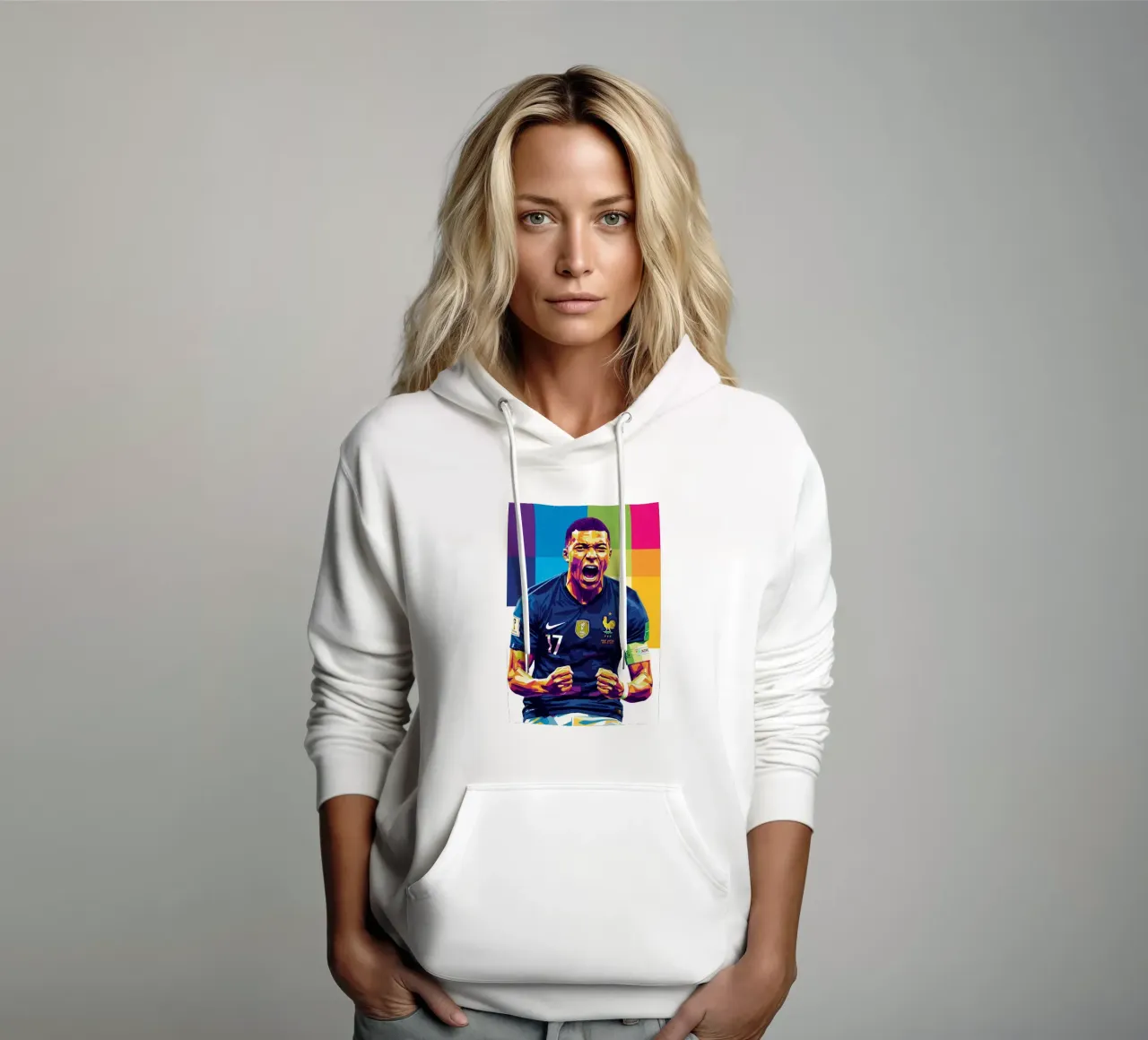 Kylian Mbappe - WPAP art style (5) felpa con cappuccio da Hantamrata