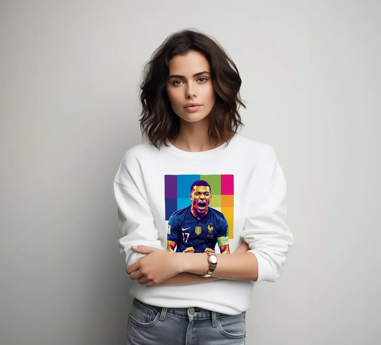 Kylian Mbappe - WPAP art style (5) felpa da Hantamrata