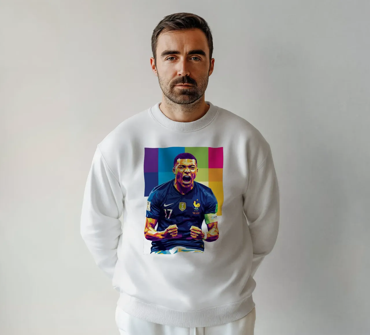 Kylian Mbappe - WPAP art style (5) felpa da Hantamrata