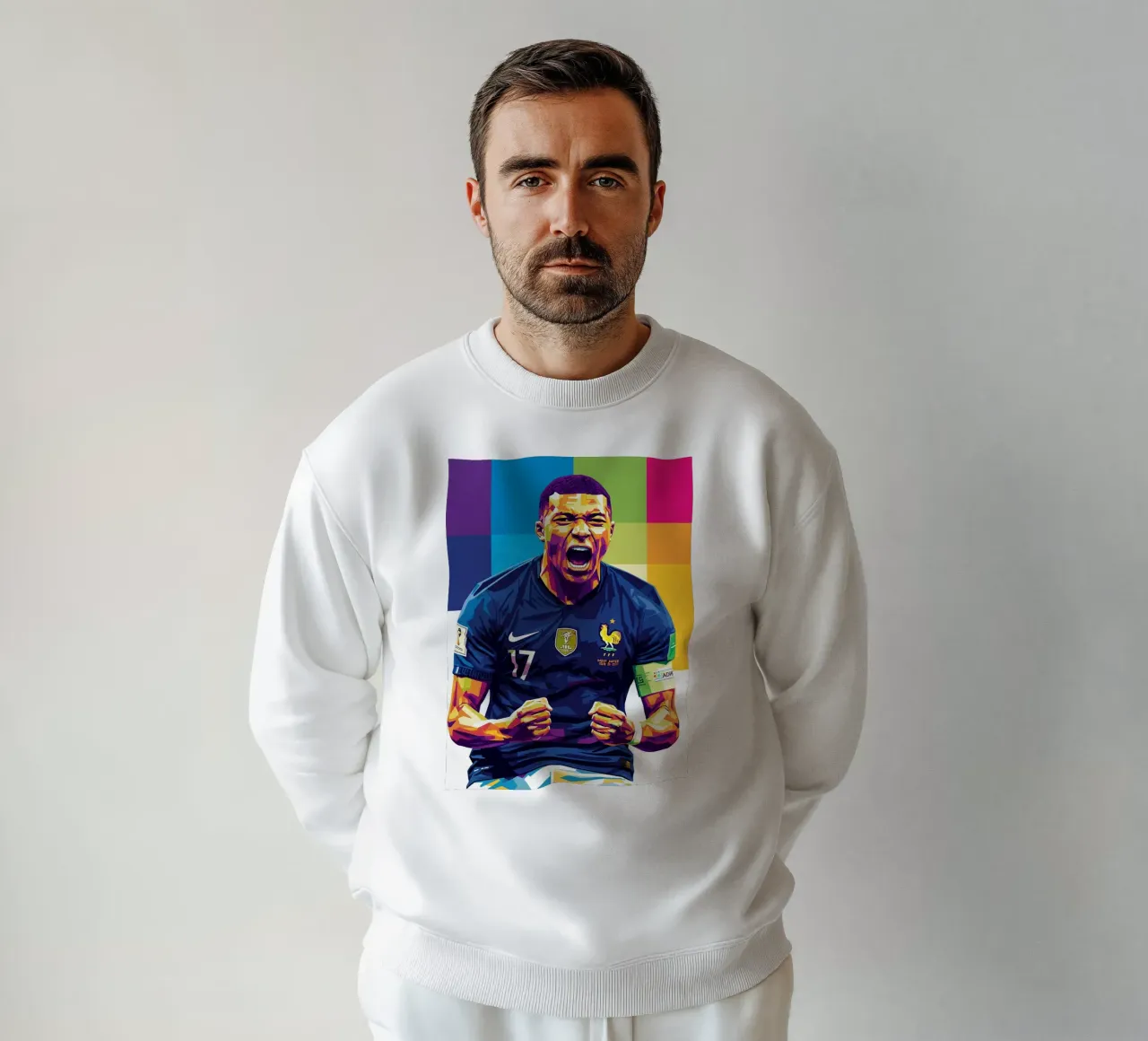 Kylian Mbappe - WPAP art style (5) felpa da Hantamrata