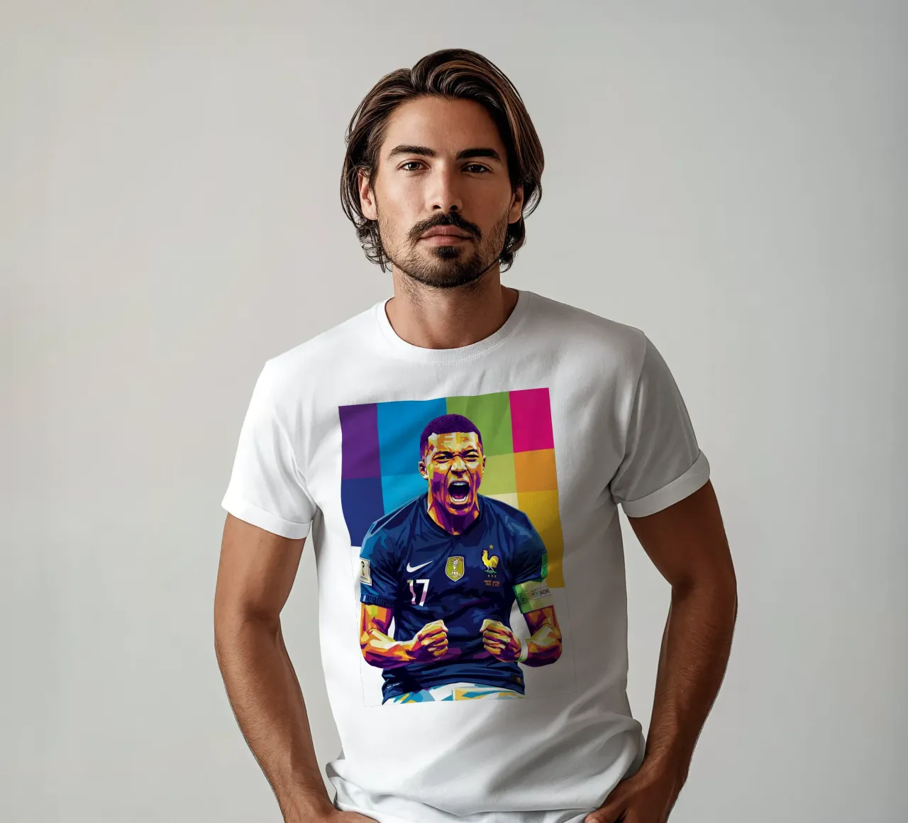 Kylian Mbappe - WPAP art style (5) t-shirt da Hantamrata