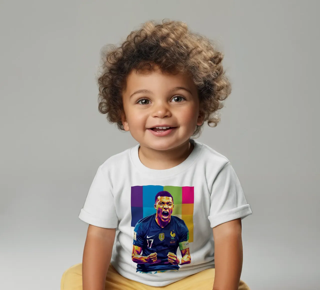 Kylian Mbappe - WPAP art style (5) maglietta neonato da Hantamrata