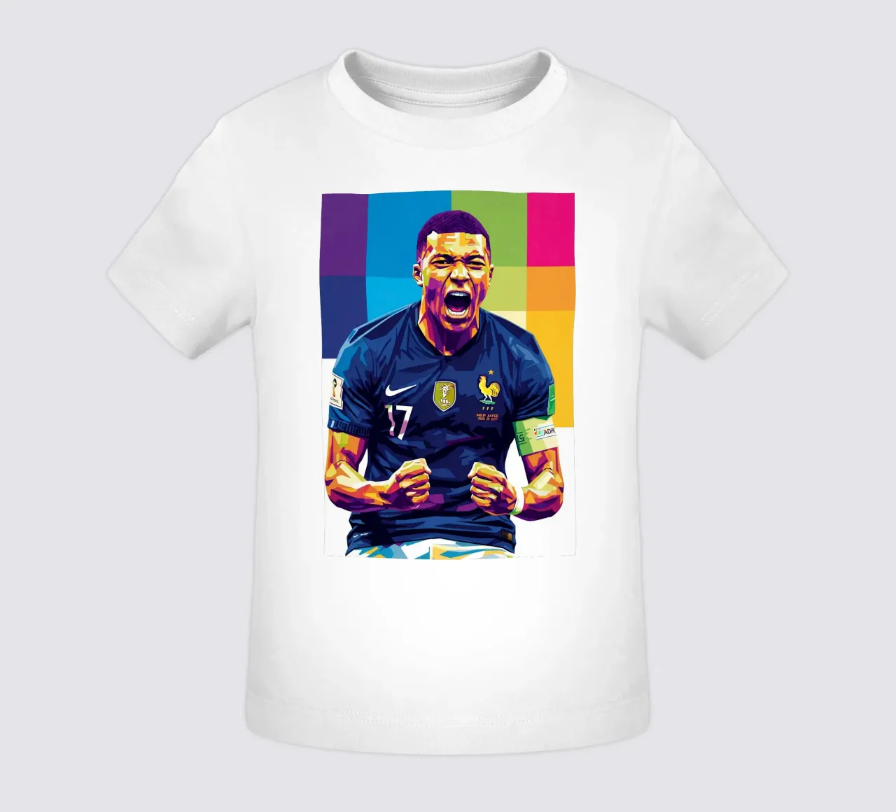 Kylian Mbappe - WPAP art style (5) maglietta neonato da Hantamrata