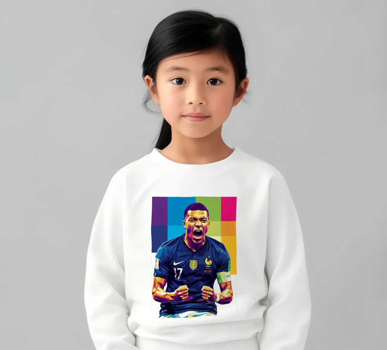Kylian Mbappe - WPAP art style (5) felpa bambino da Hantamrata