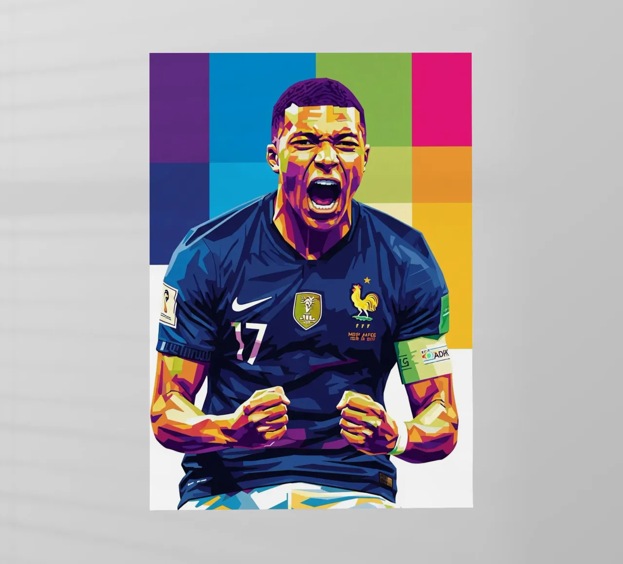 Kylian Mbappe - WPAP art style (5) pellicola backlit da Hantamrata
