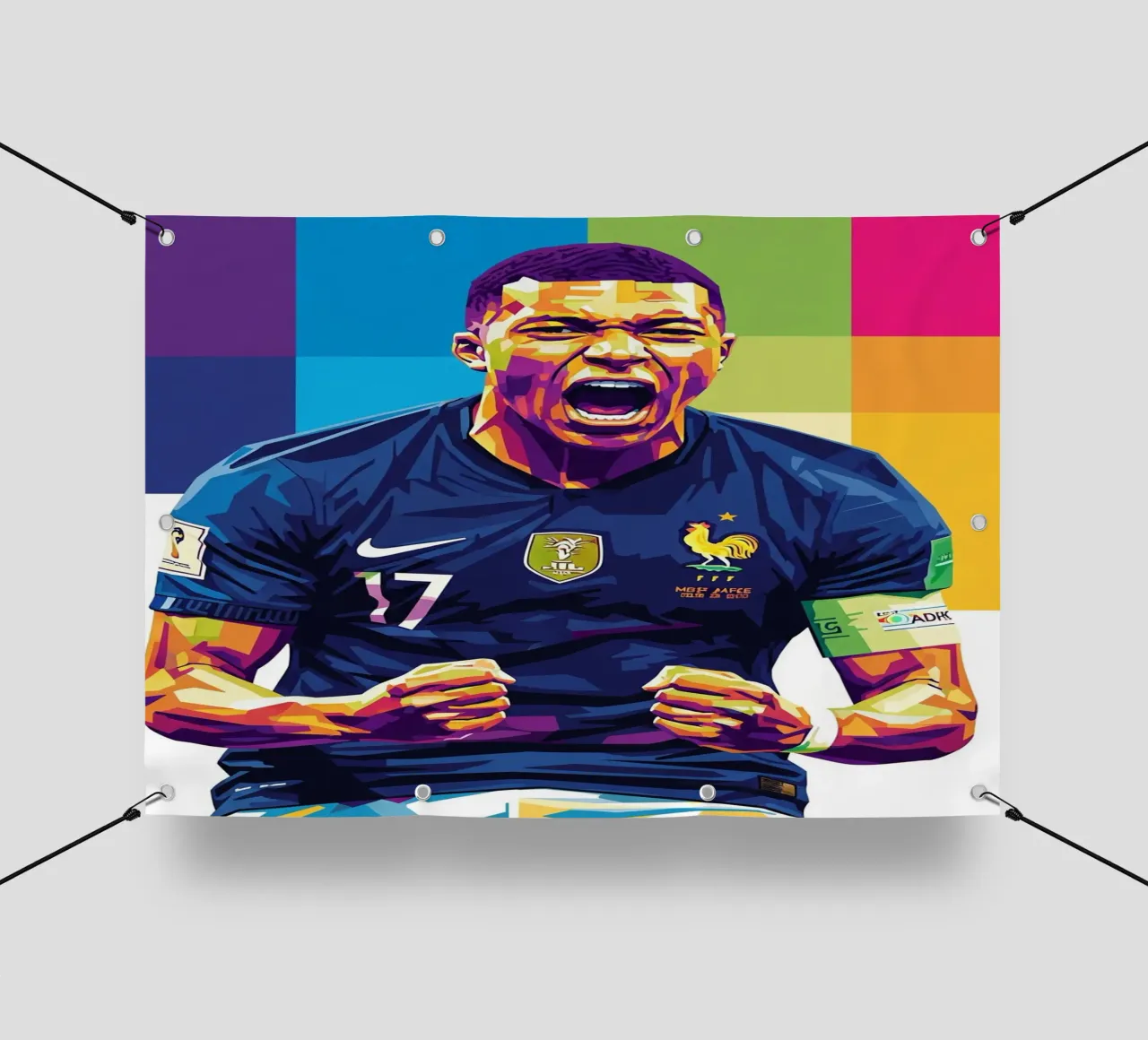 Kylian Mbappe - WPAP art style (5) telo in pvc da Hantamrata