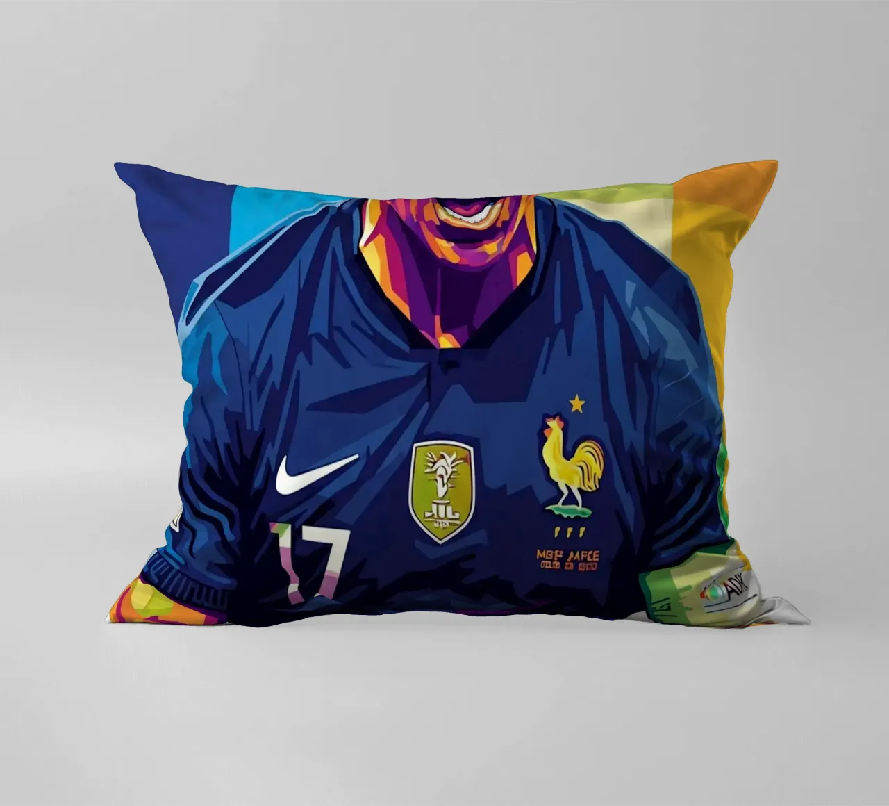 Kylian Mbappe - WPAP art style (5) cuscino da Hantamrata