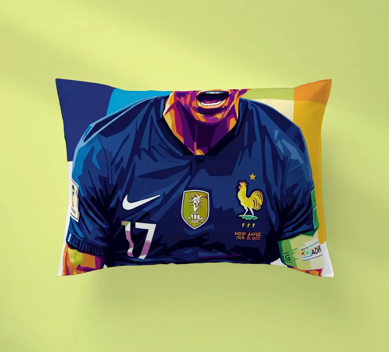 Kylian Mbappe - WPAP art style (5) cuscino da Hantamrata