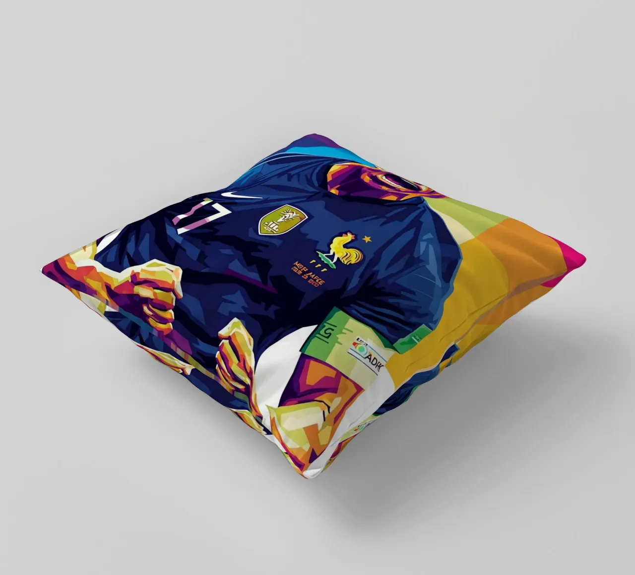 Kylian Mbappe - WPAP art style (5) cuscino da Hantamrata