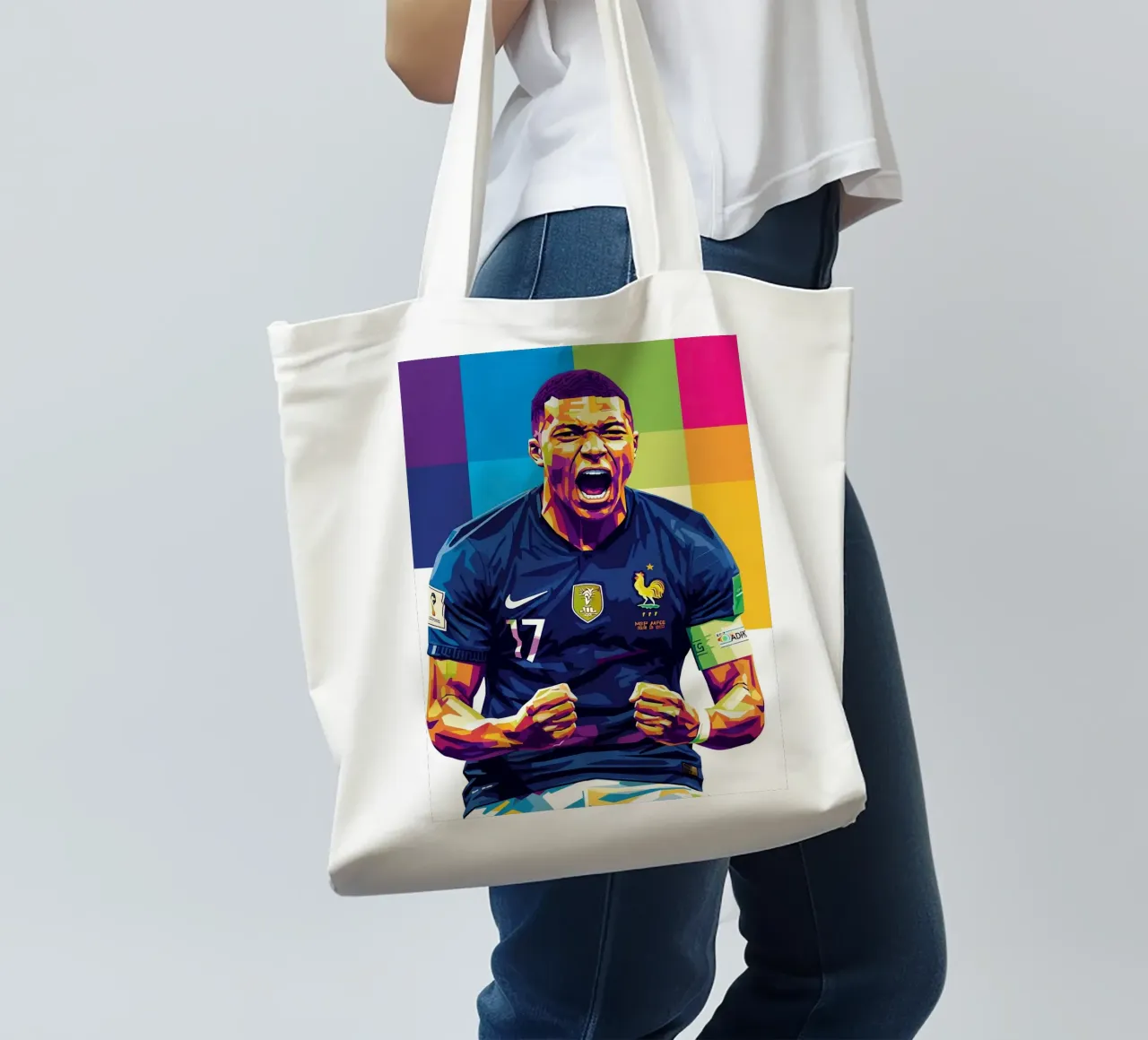 Kylian Mbappe - WPAP art style (5) borsa in juta da Hantamrata
