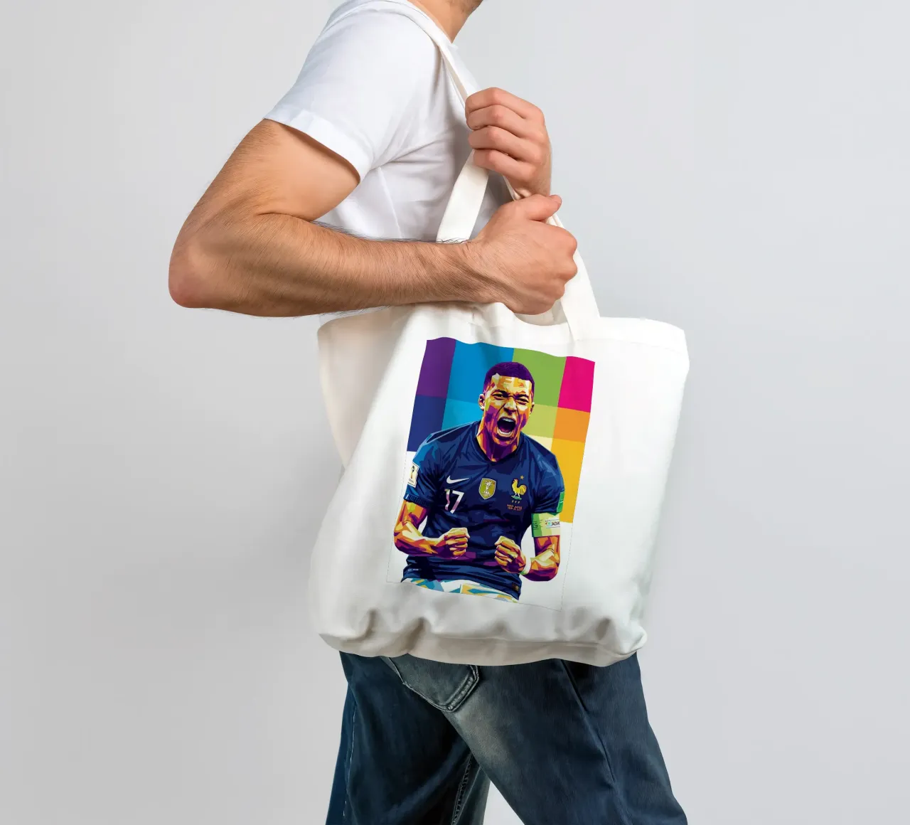 Kylian Mbappe - WPAP art style (5) borsa in juta da Hantamrata