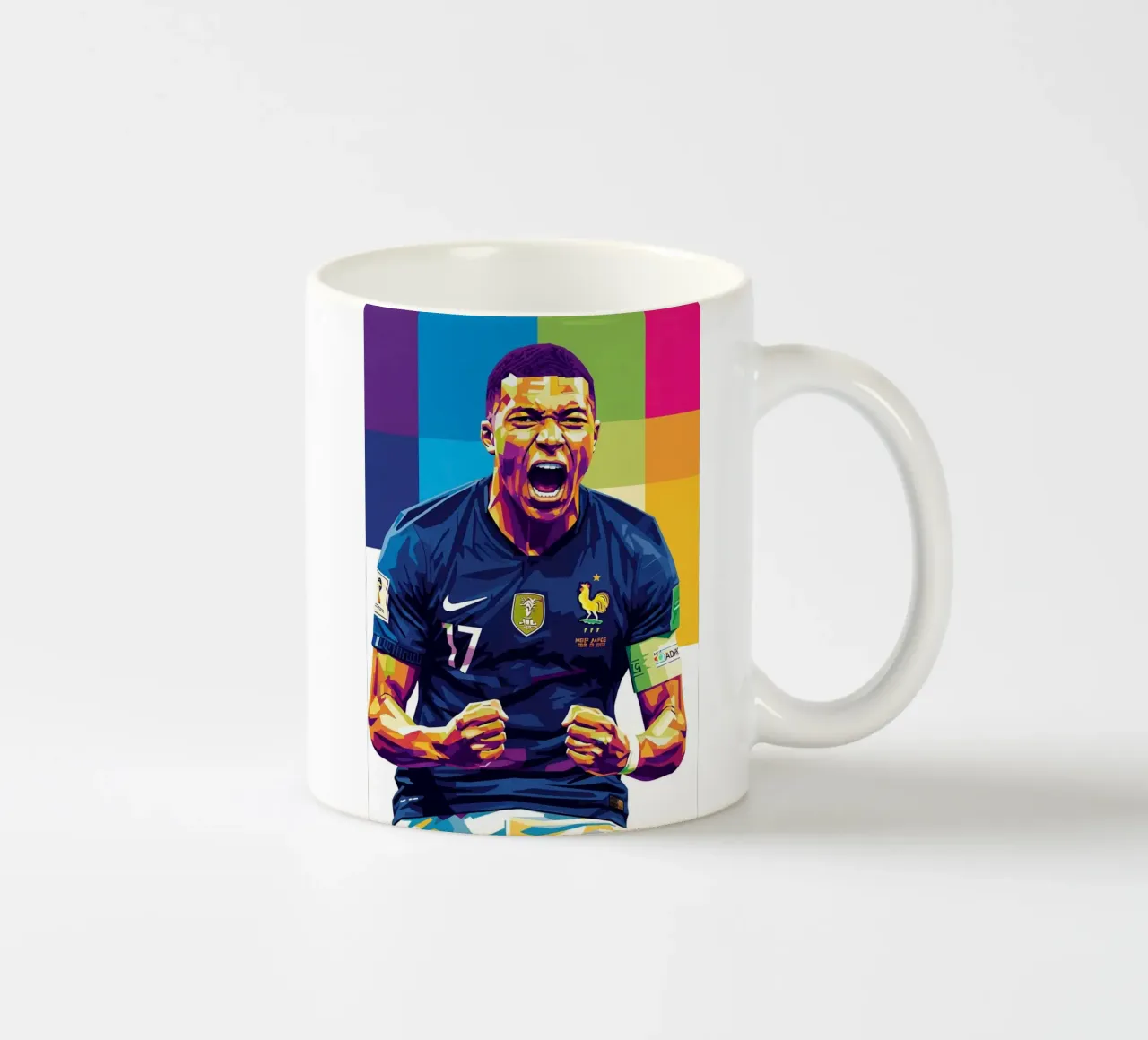 Kylian Mbappe - WPAP art style (5) tazza in ceramica da Hantamrata