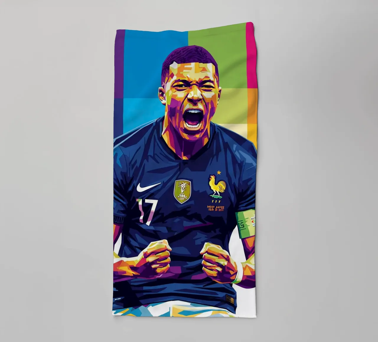 Kylian Mbappe - WPAP art style (5) asciugamano da bagno da Hantamrata