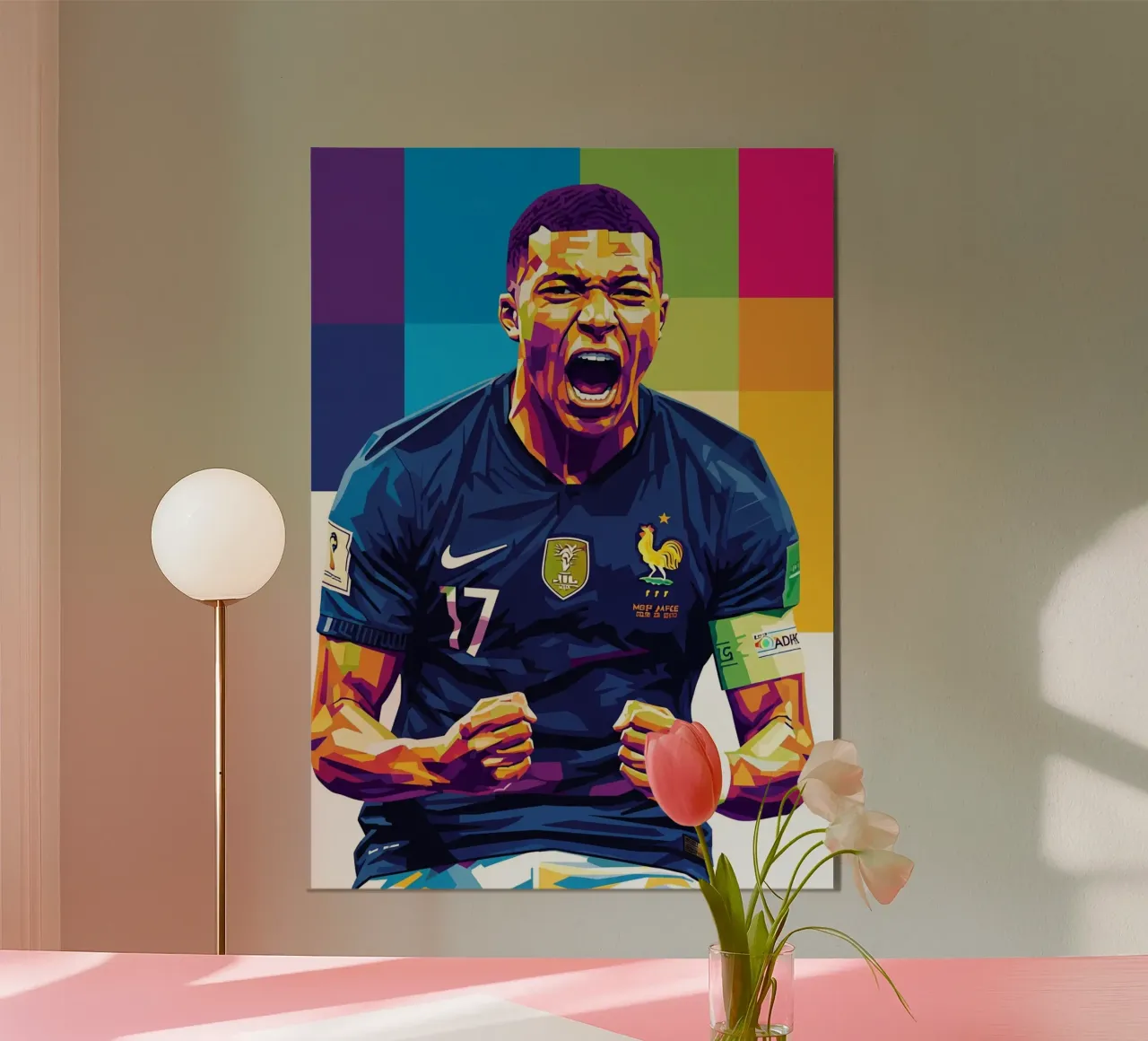 Kylian Mbappe - WPAP art style (5) alluminio dibond da Hantamrata