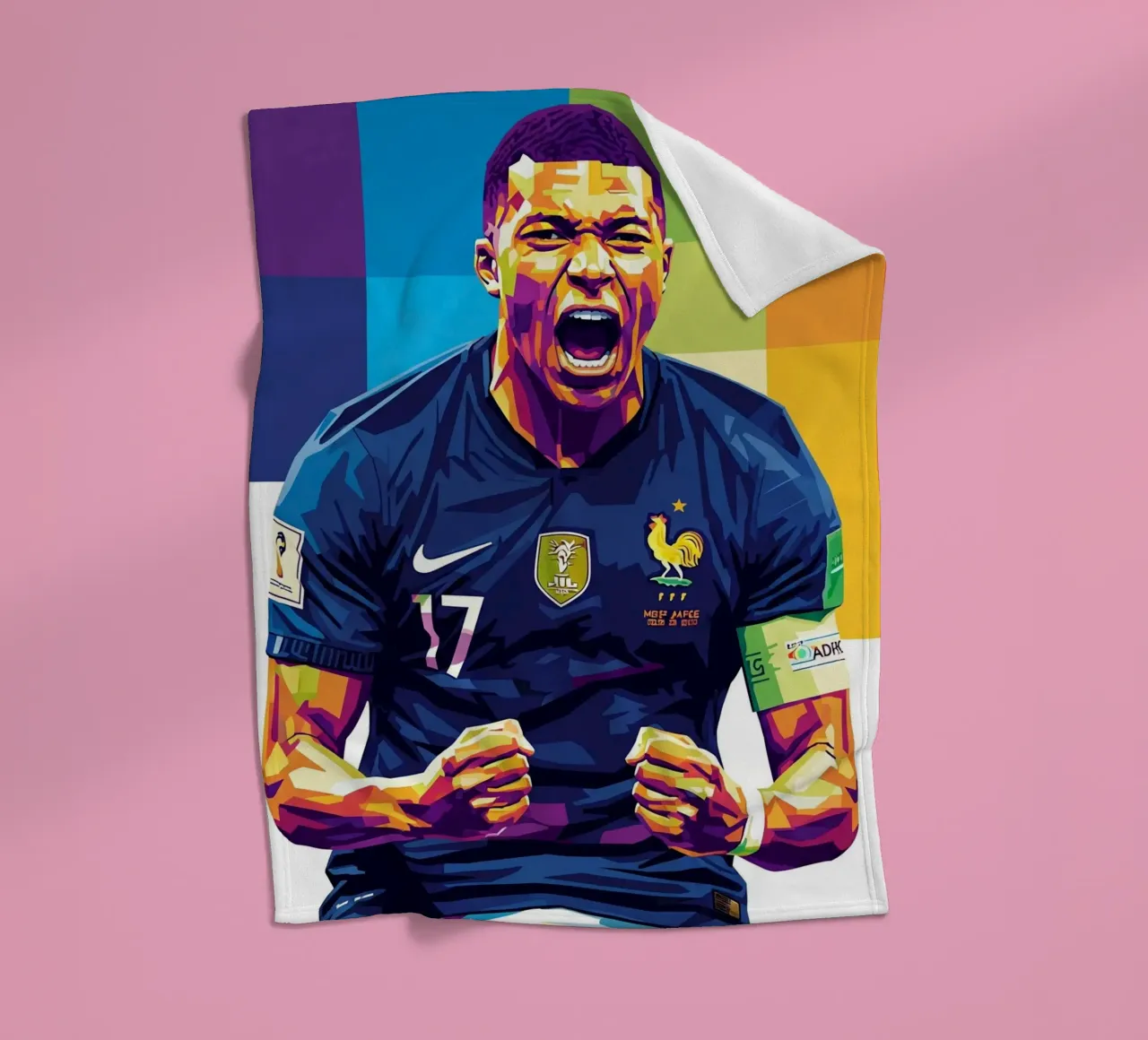 Kylian Mbappe - WPAP art style (5) coperta in pile da Hantamrata