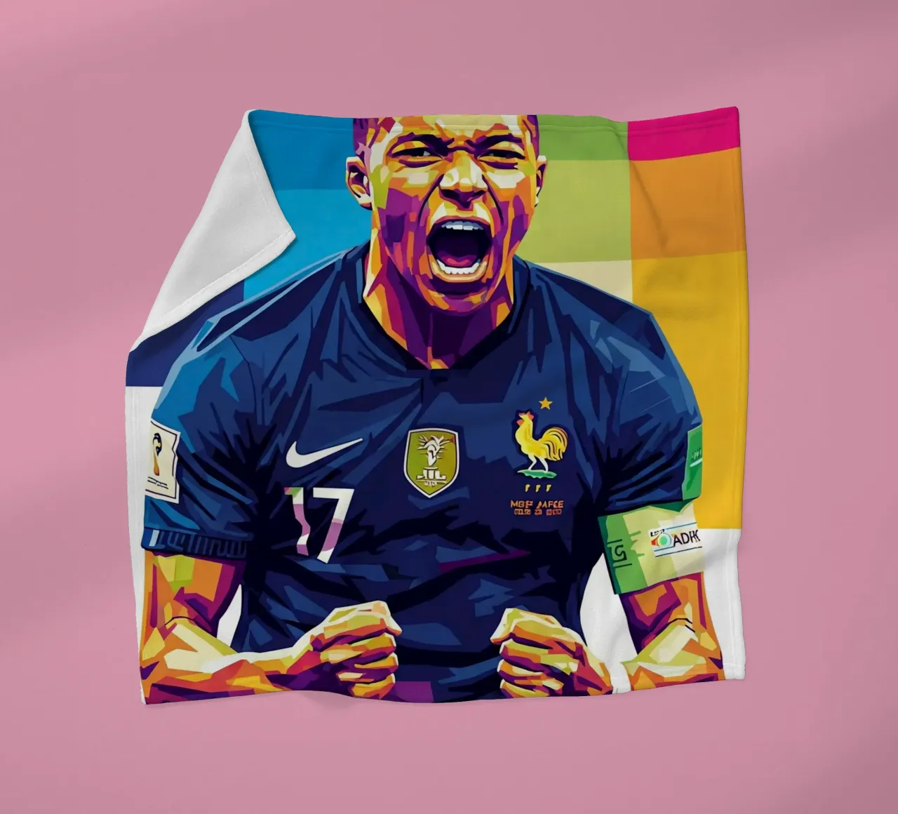 Kylian Mbappe - WPAP art style (5) coperta in pile da Hantamrata