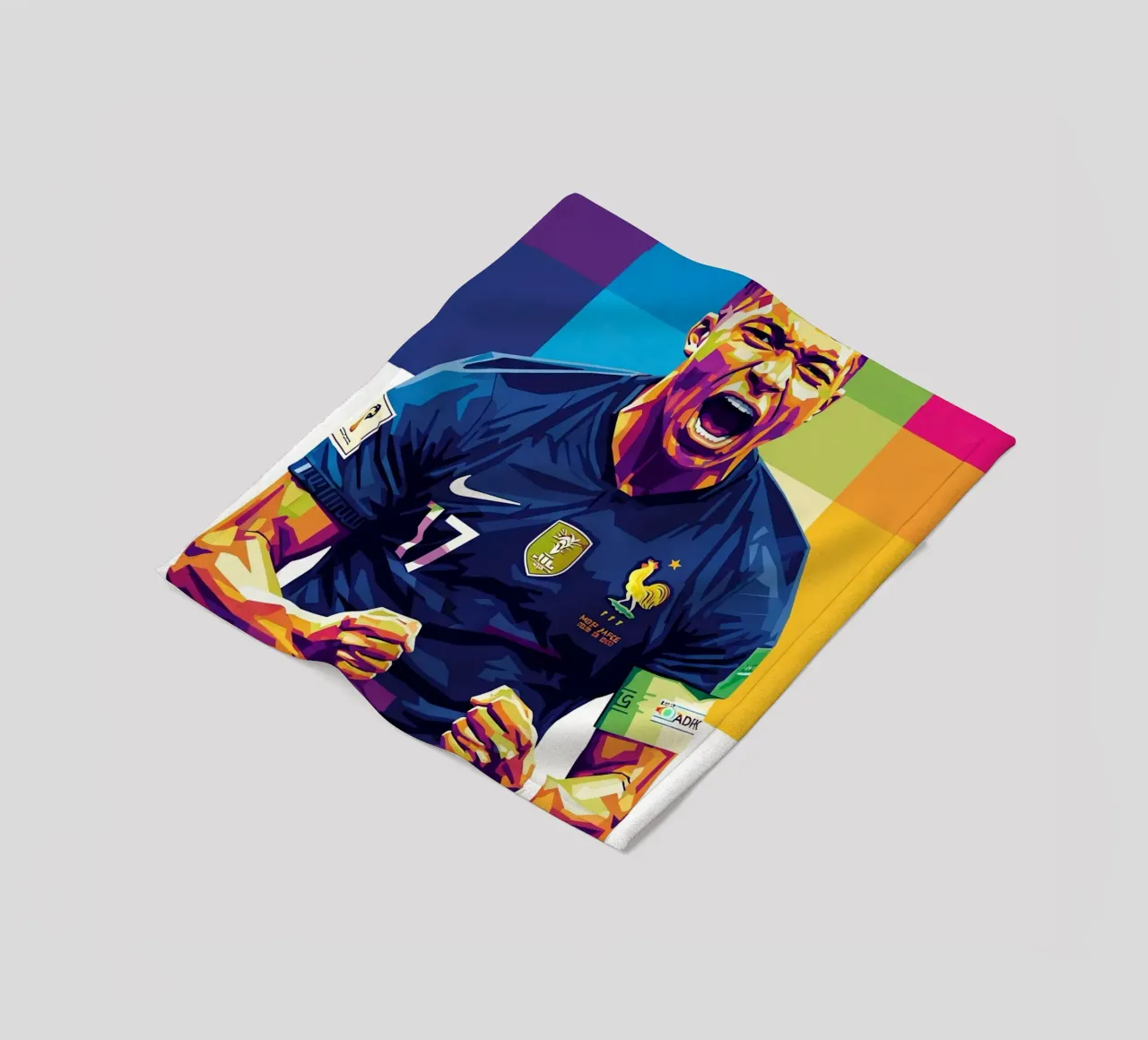 Kylian Mbappe - WPAP art style (5) coperta in pile da Hantamrata
