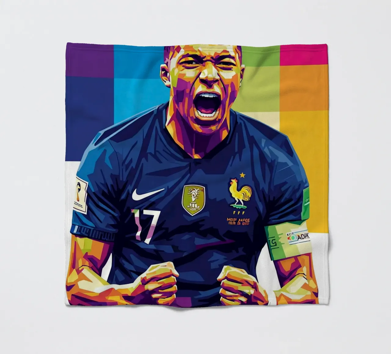 Kylian Mbappe - WPAP art style (5) coperta in pile da Hantamrata