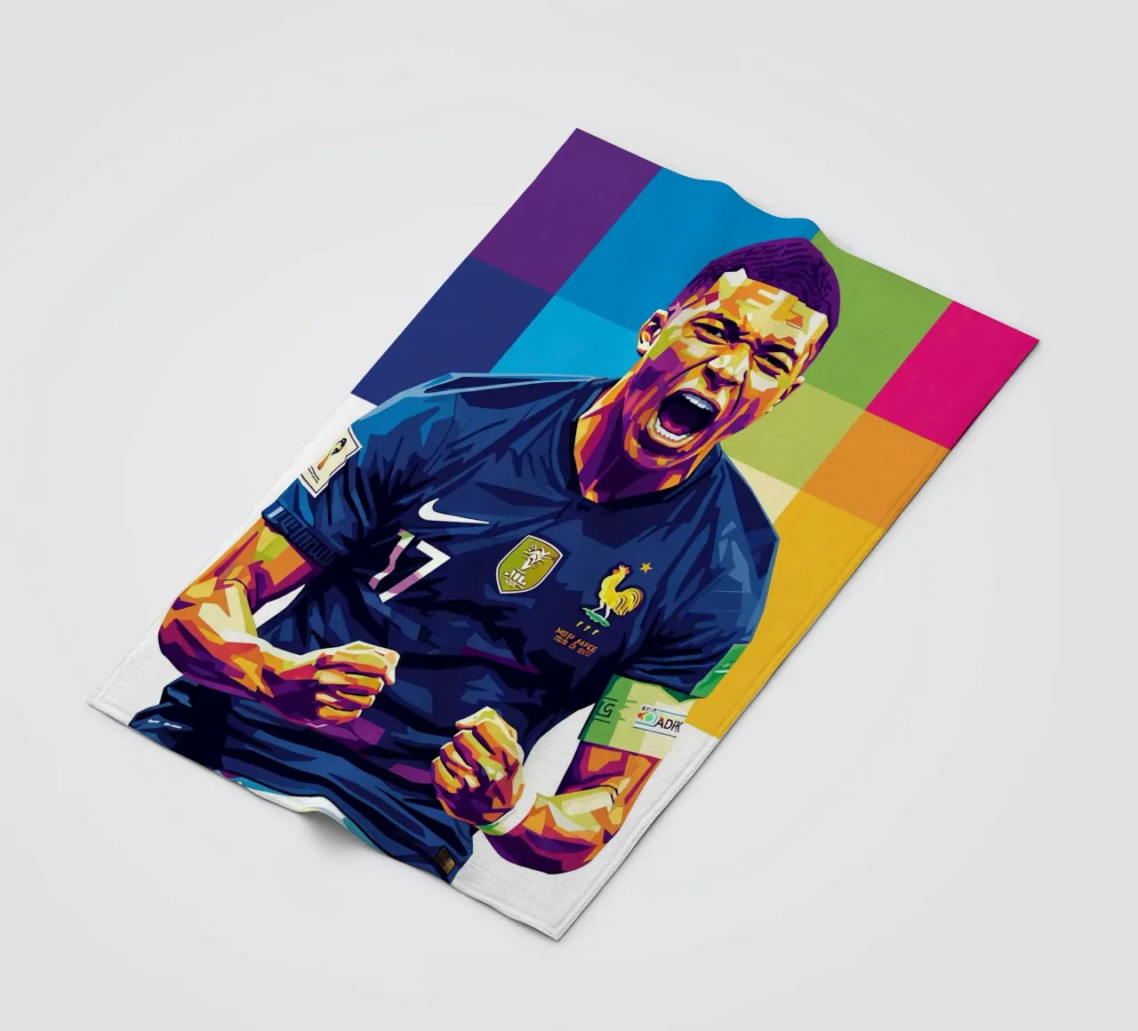 Kylian Mbappe - WPAP art style (5) coperta in pile da Hantamrata