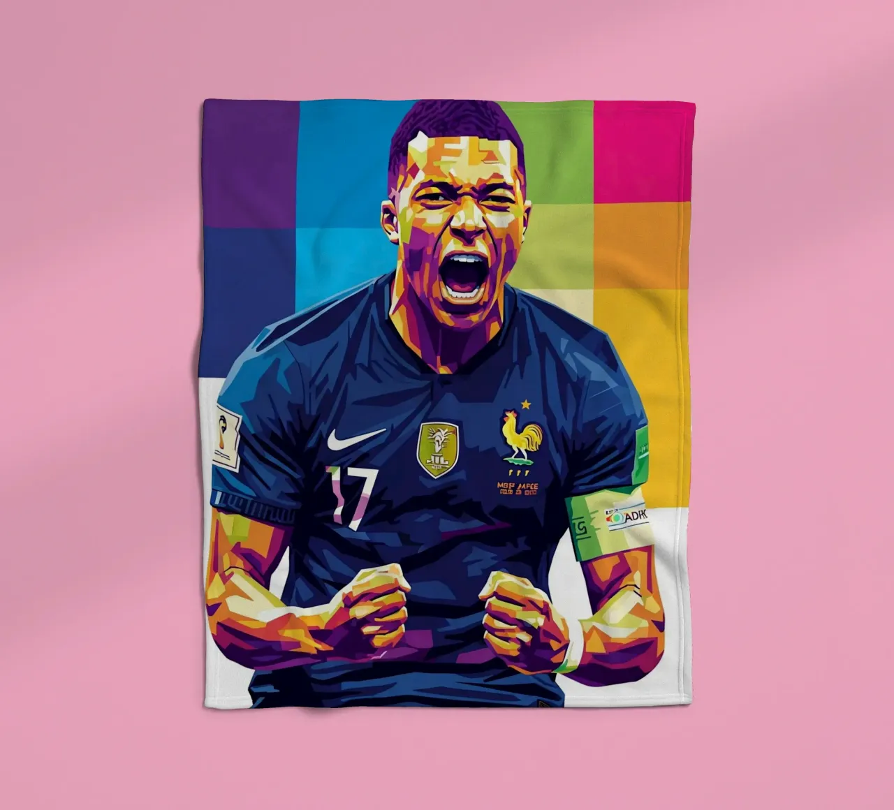 Kylian Mbappe - WPAP art style (5) coperta in pile da Hantamrata