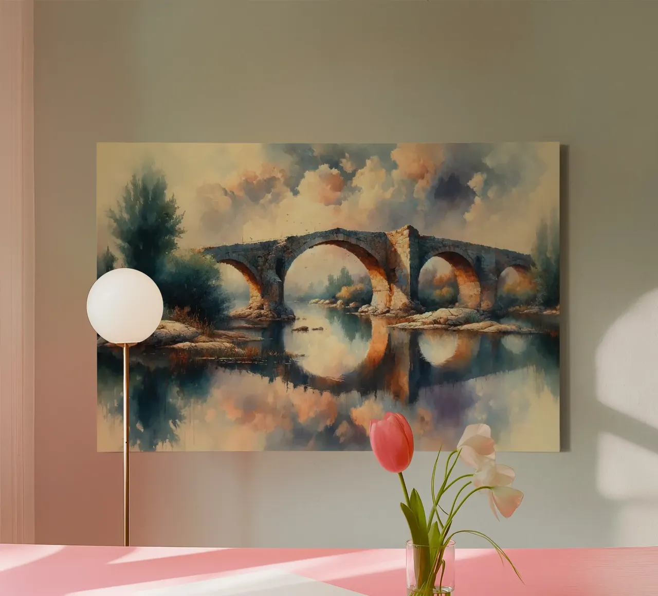 Serene stenen boog canvas met Baklijst van Chromatic Fusion Studio