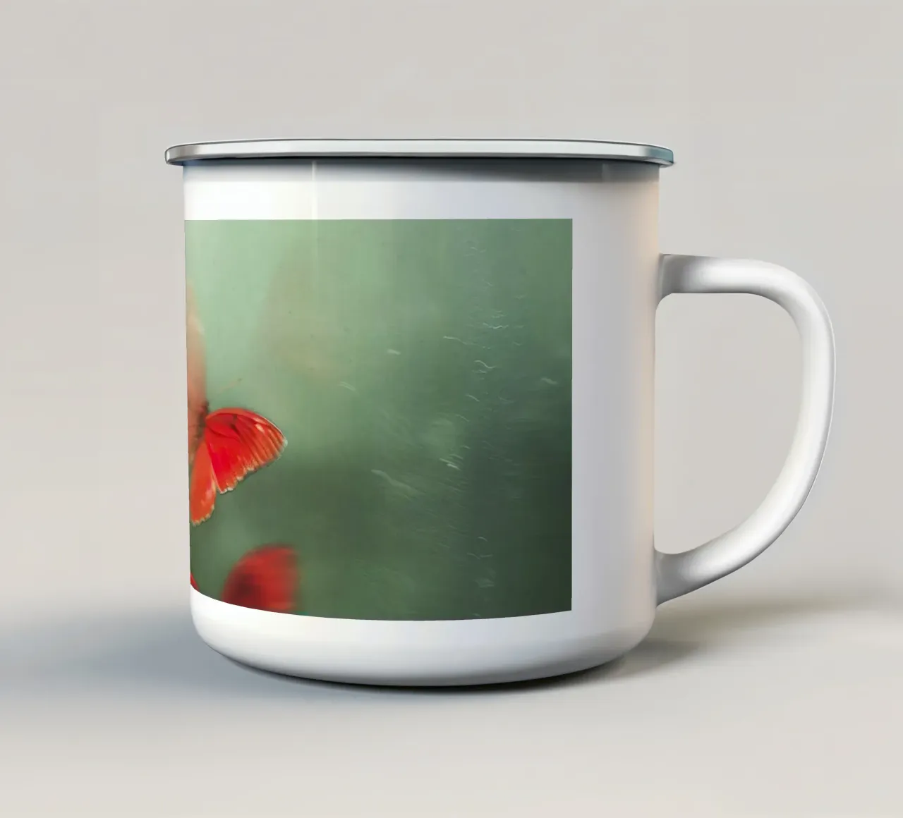 Red Butterflies tazza in smalto da treechild