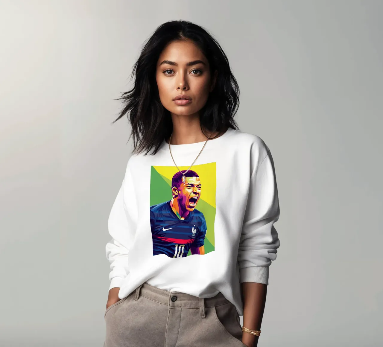 Kylian Mbappe - WPAP art style (6) felpa da Hantamrata