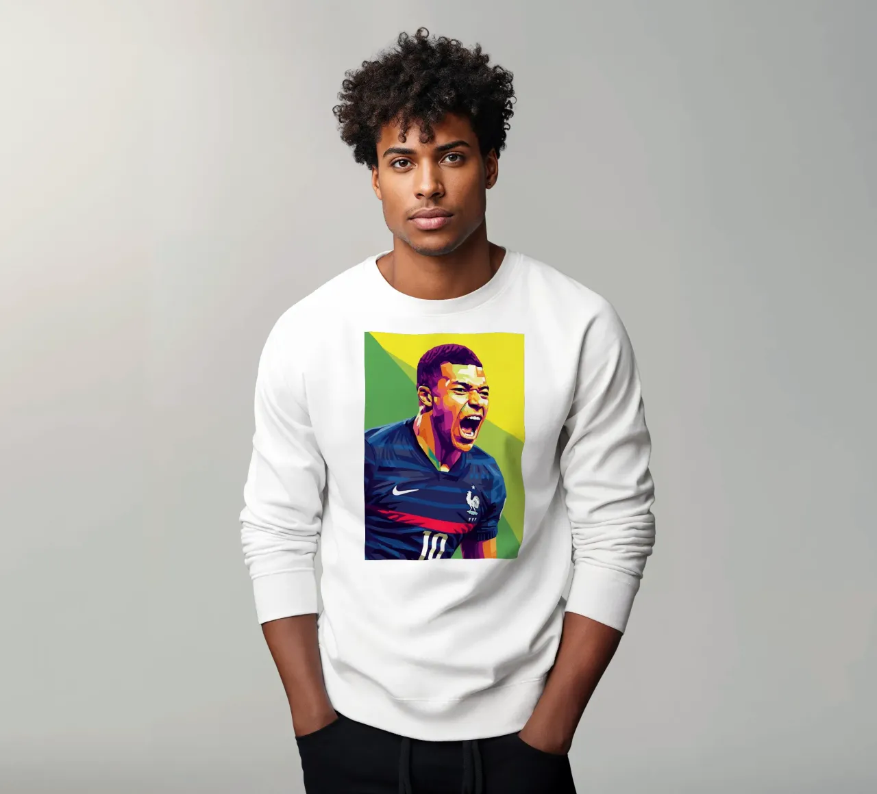 Kylian Mbappe - WPAP art style (6) felpa da Hantamrata