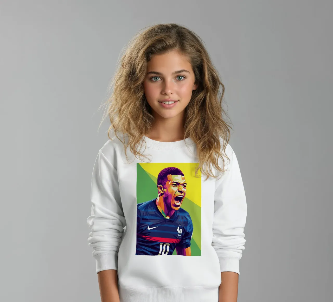 Kylian Mbappe - WPAP art style (6) felpa bambino da Hantamrata