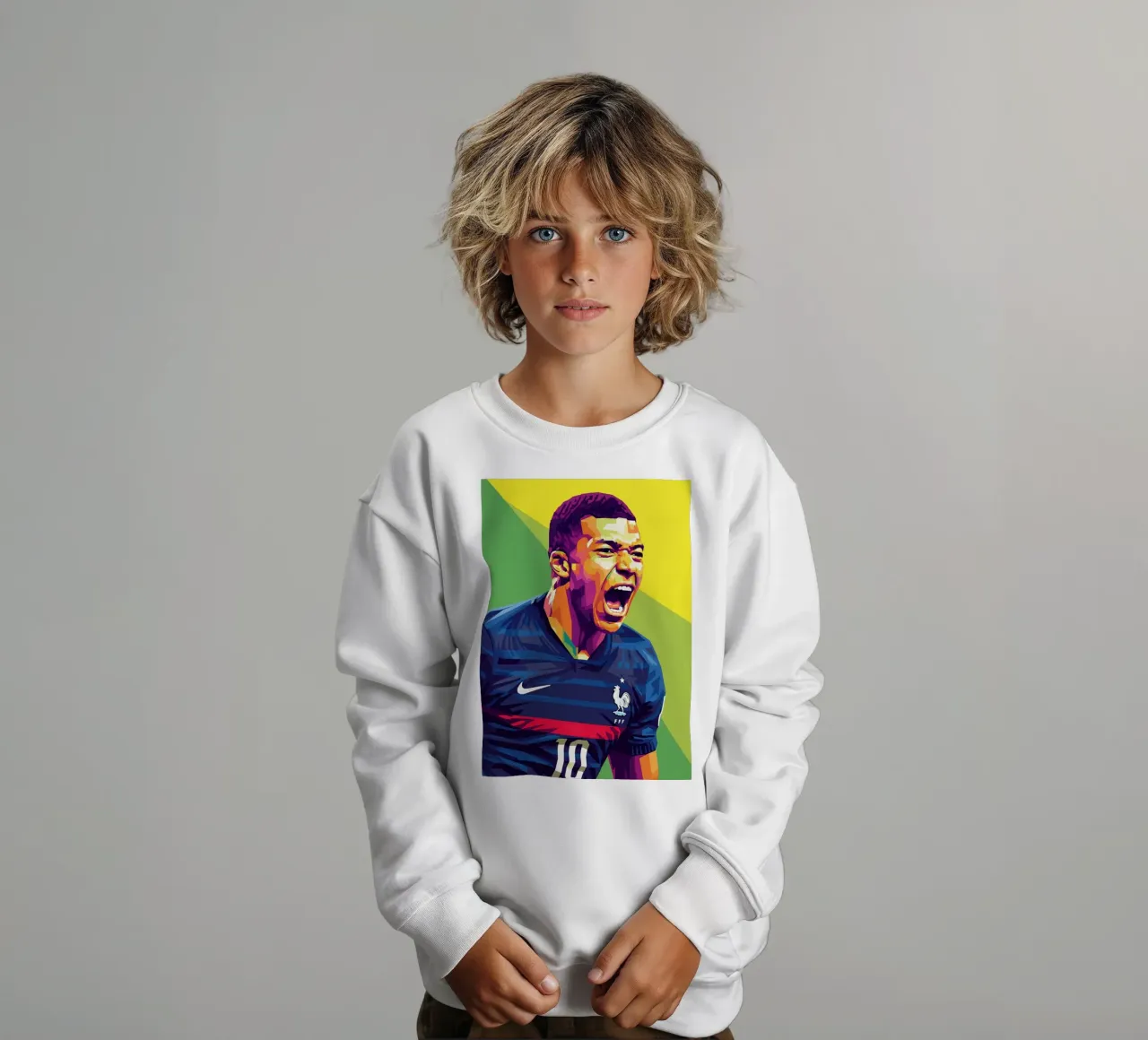 Kylian Mbappe - WPAP art style (6) felpa bambino da Hantamrata