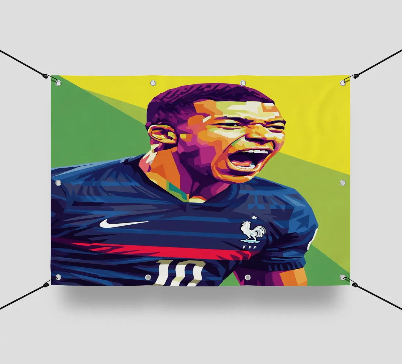 Kylian Mbappe - WPAP art style (6) telo in pvc da Hantamrata