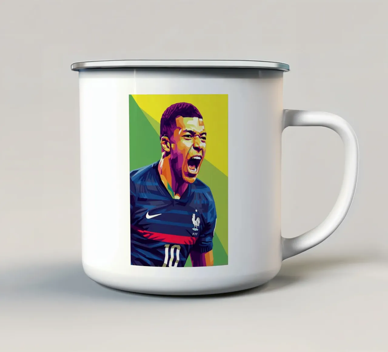 Kylian Mbappe - WPAP art style (6) tazza in smalto da Hantamrata