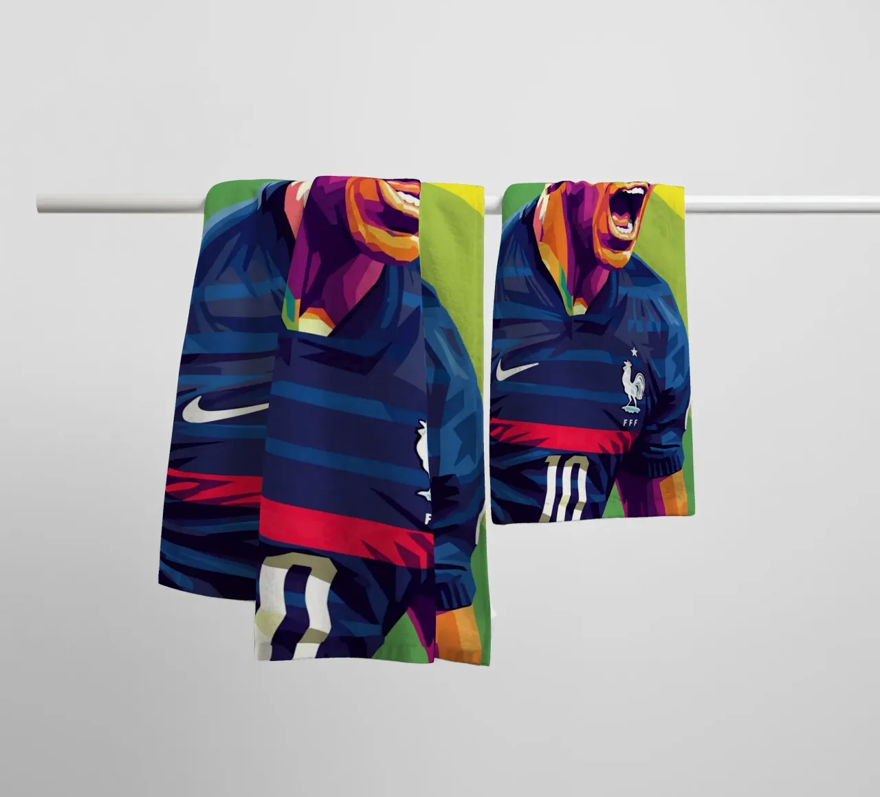 Kylian Mbappe - WPAP art style (6) asciugamano da bagno da Hantamrata