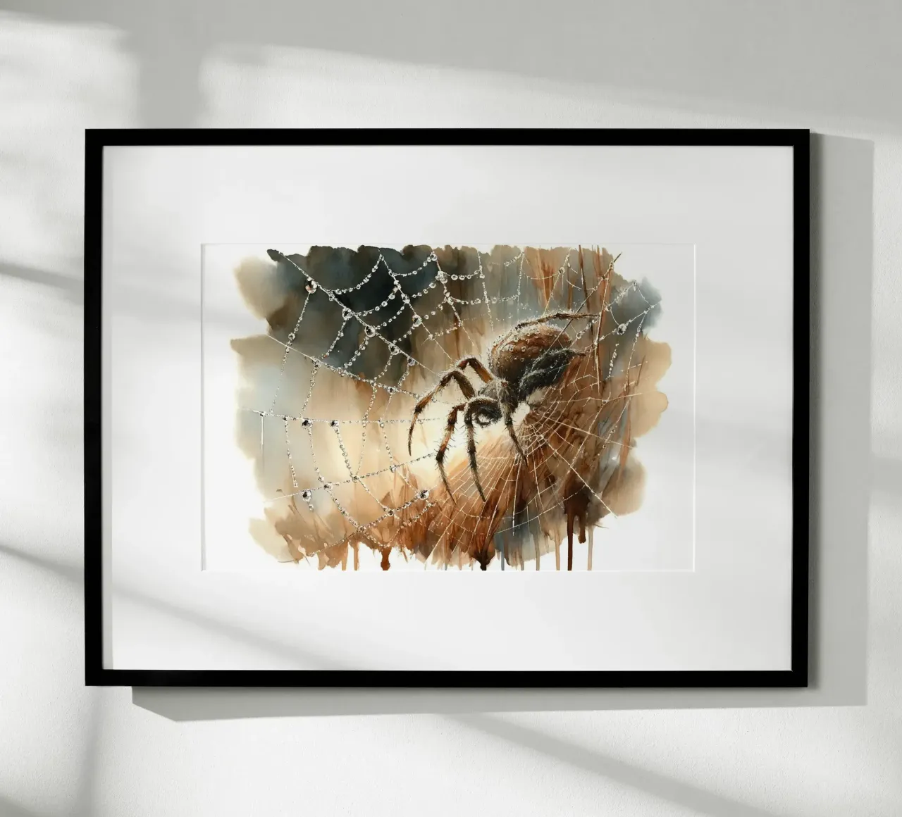 Spider's Web in Morning Dew poster by Chromatic Fusion Studio