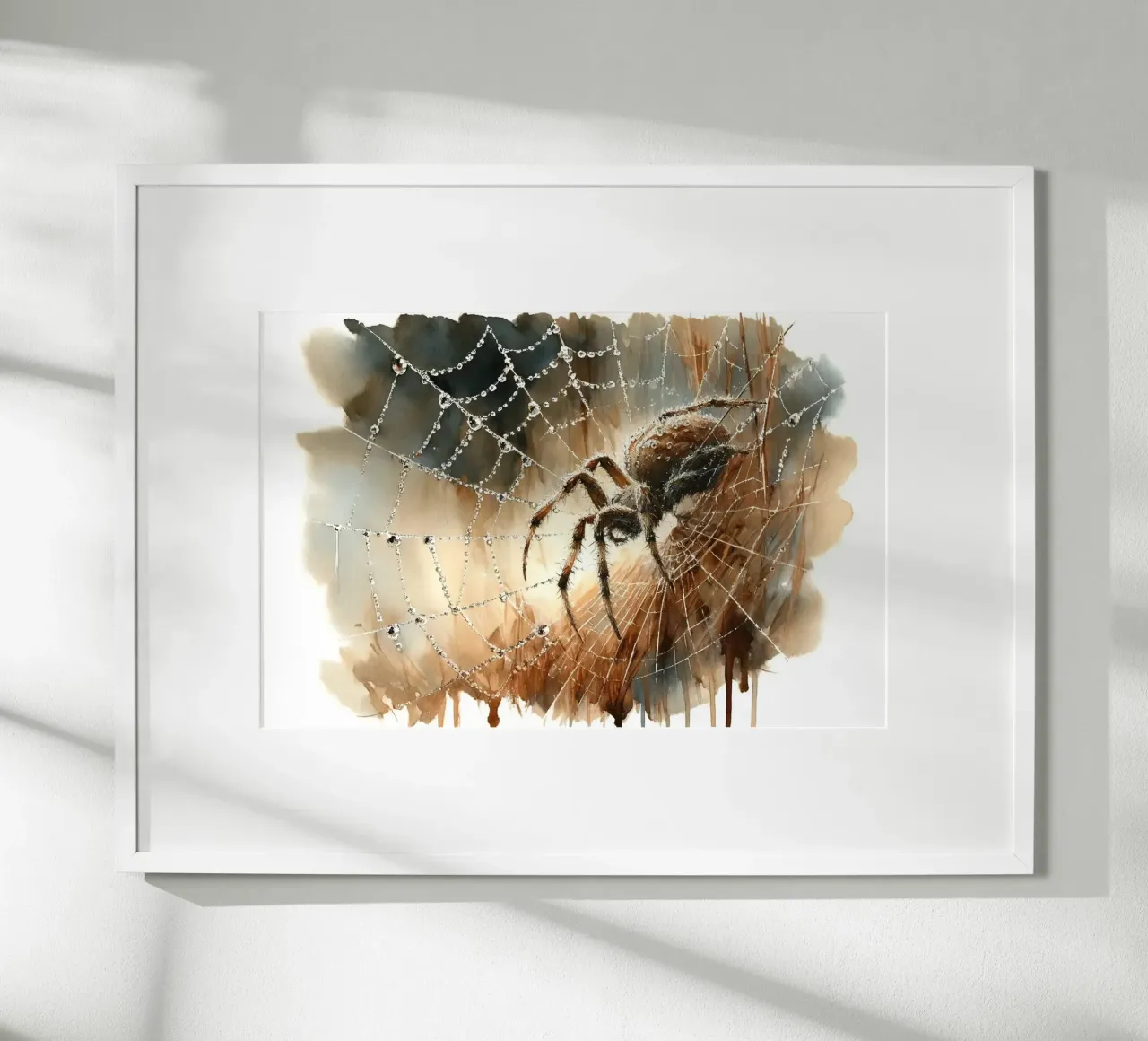 Spider's Web in Morning Dew poster by Chromatic Fusion Studio
