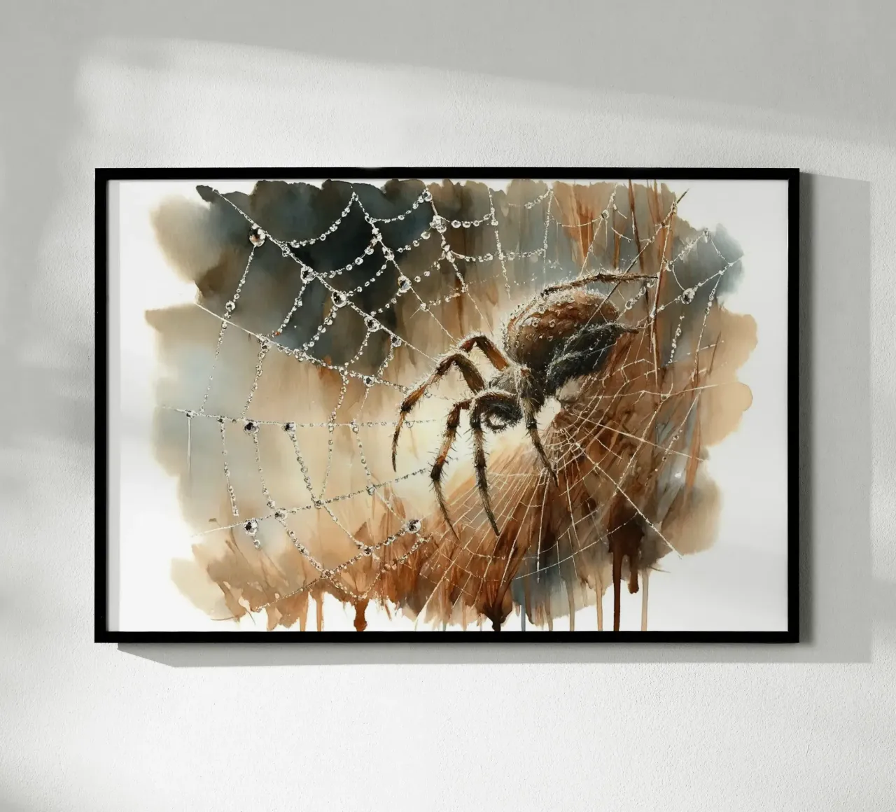 Spider's Web in Morning Dew poster by Chromatic Fusion Studio