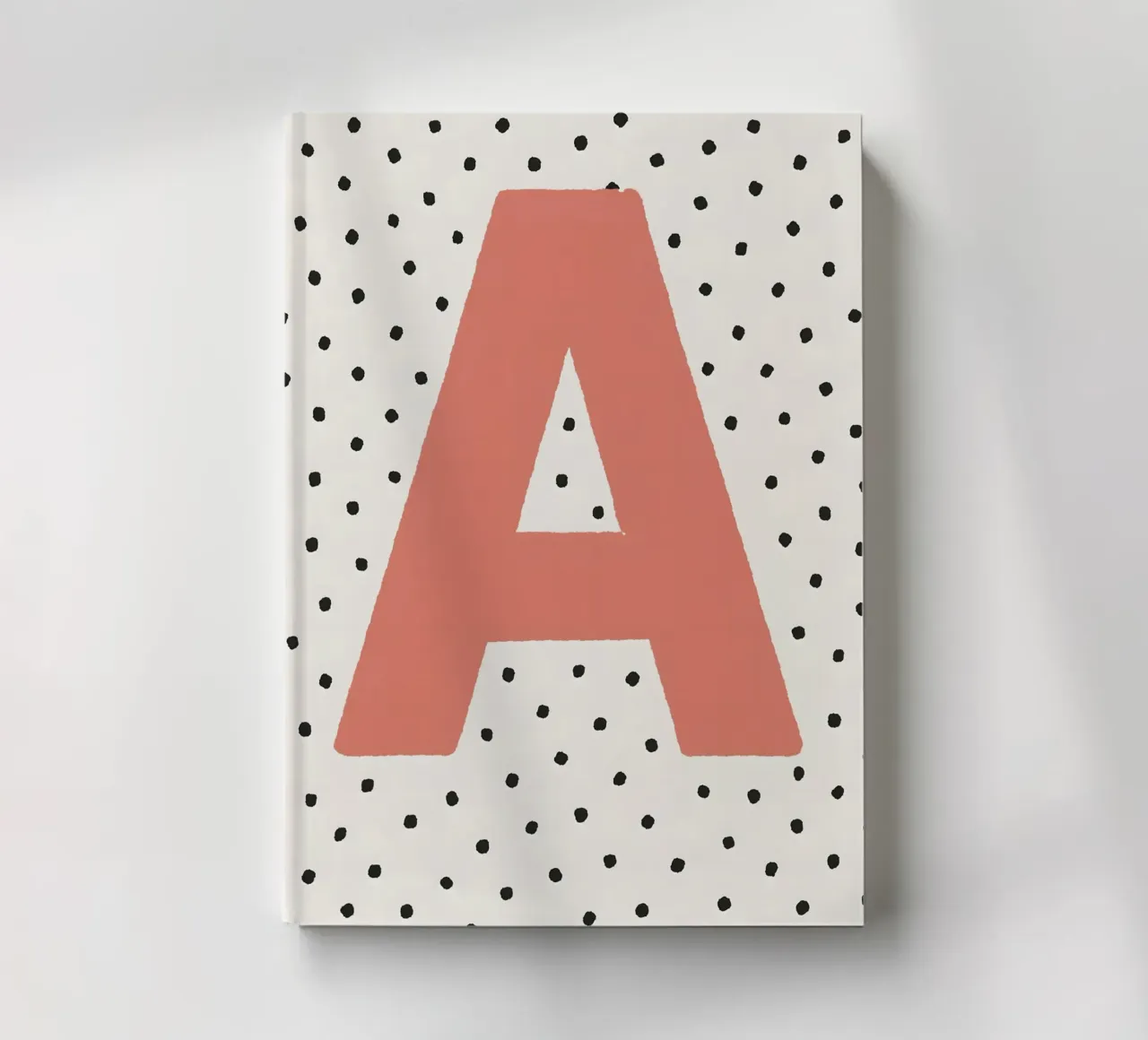 Initial A on polka dots - Scandinavian poster notebook by KidzStudio