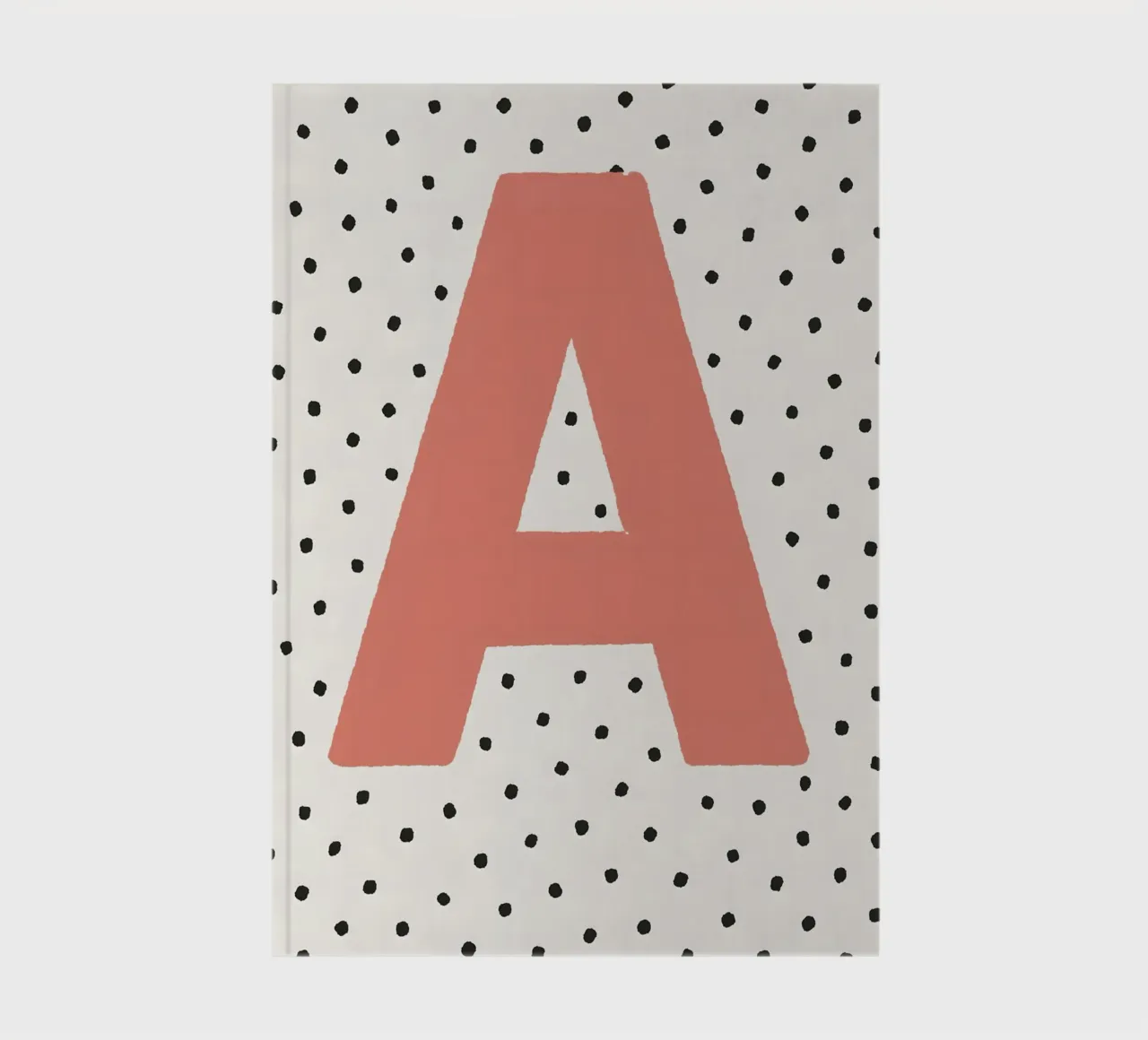 Initial A on polka dots - Scandinavian poster notebook by KidzStudio