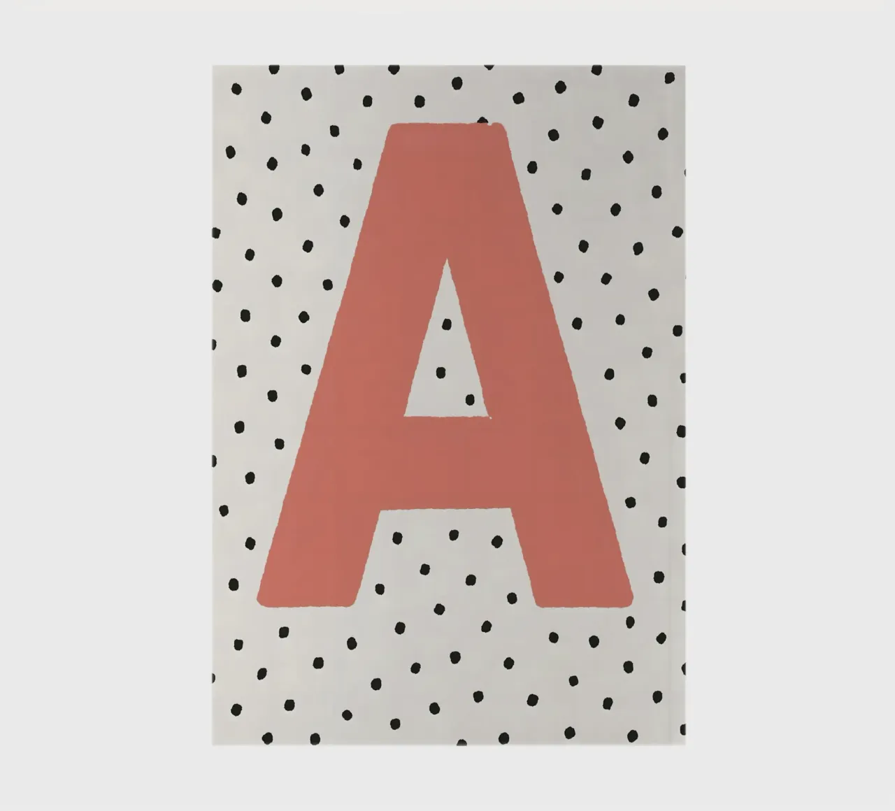 Initial A on polka dots - Scandinavian poster notebook by KidzStudio