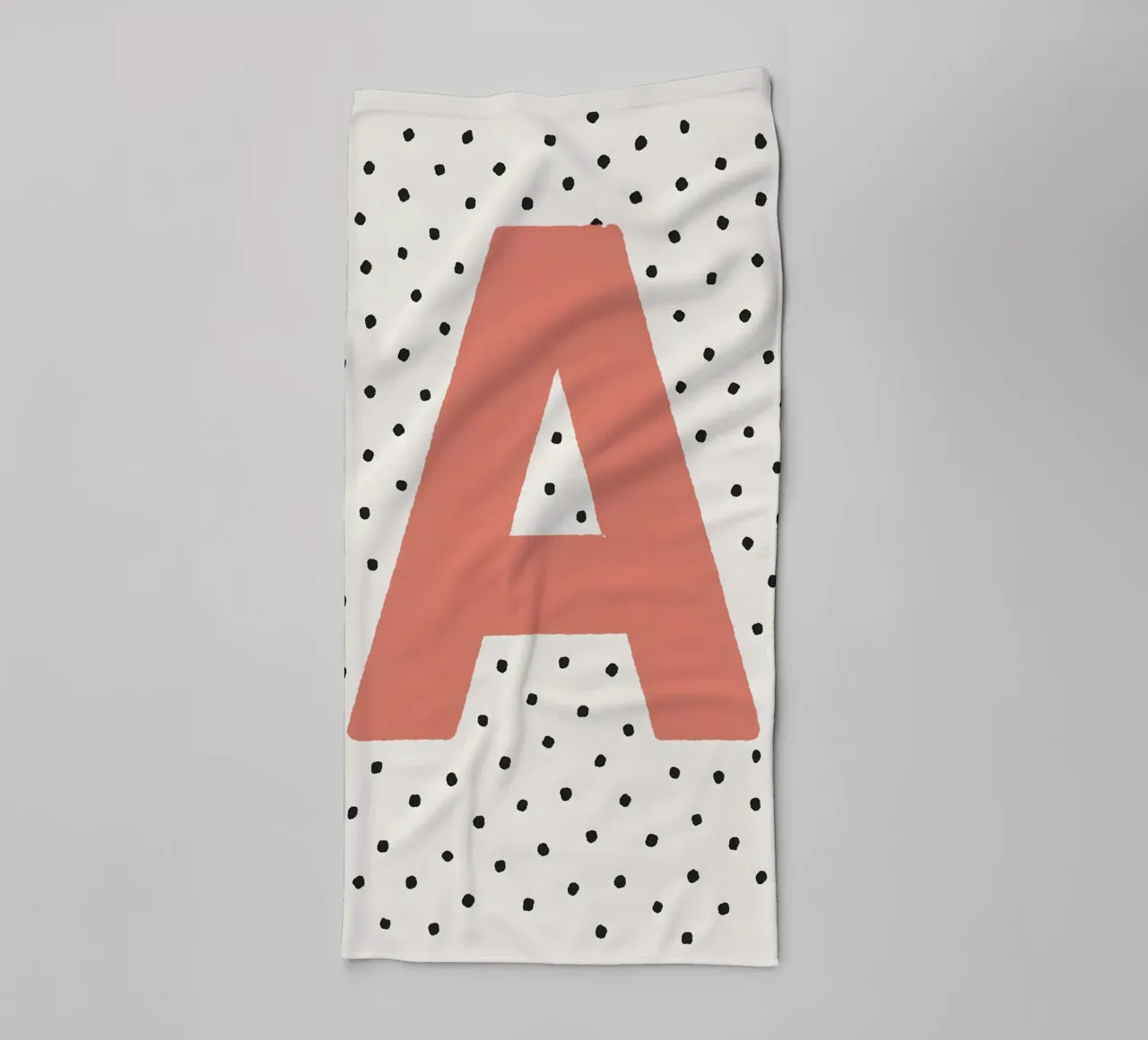 Initial A on polka dots - Scandinavian poster towel by KidzStudio