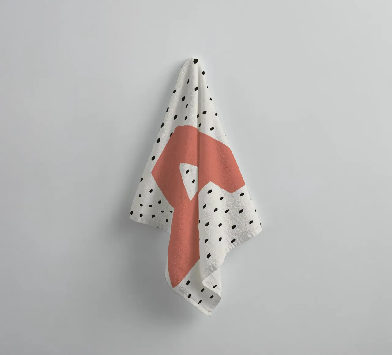 Initial A on polka dots - Scandinavian poster towel by KidzStudio