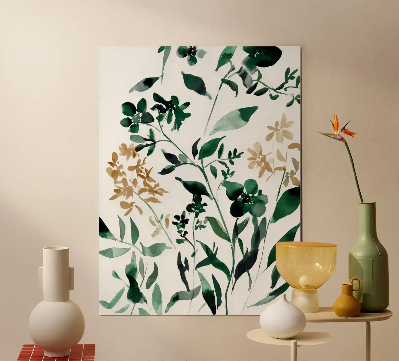 Silenzio verdeggiante poster con telaio in legno da Sophia Calder Studio