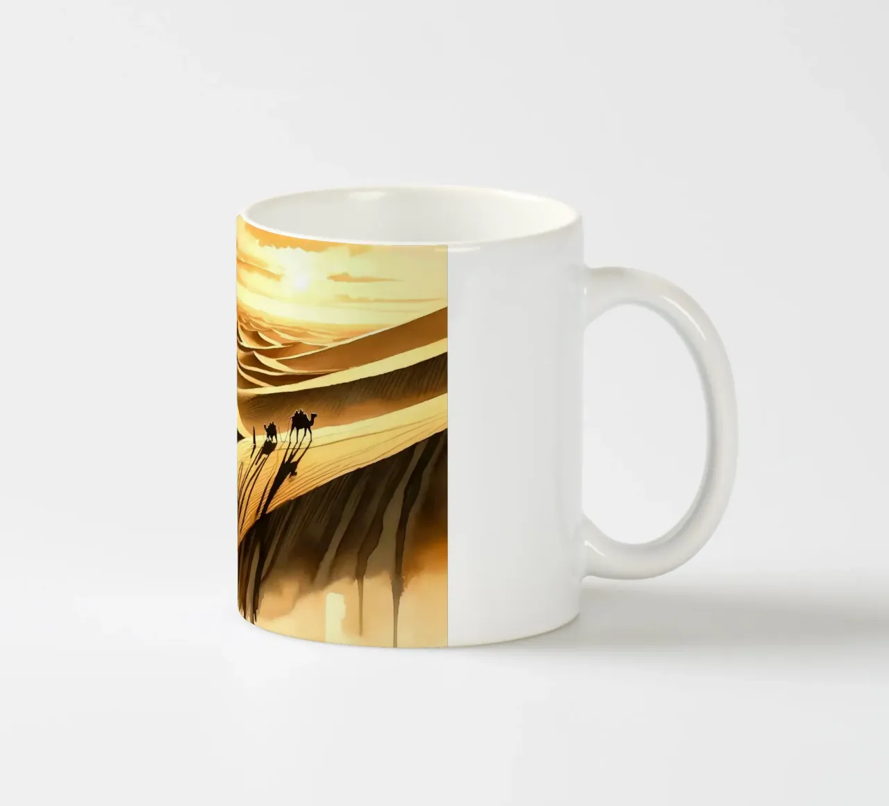 Viaggio tra le dune illuminate dal sole tazza in ceramica da Chromatic Fusion Studio