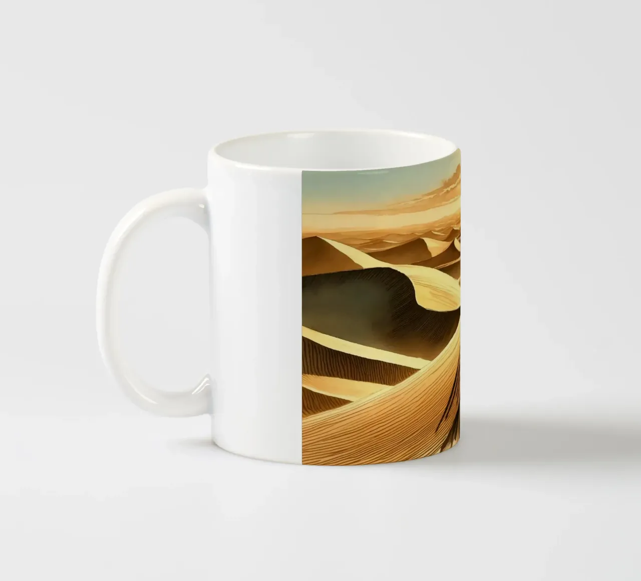 Viaggio tra le dune illuminate dal sole tazza in ceramica da Chromatic Fusion Studio