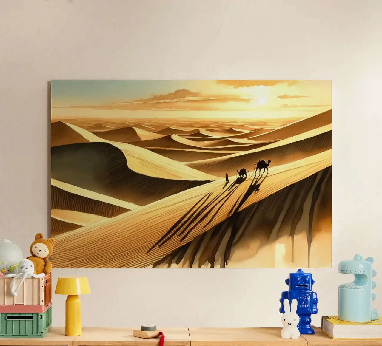 Viaggio tra le dune illuminate dal sole plexiglass da Chromatic Fusion Studio