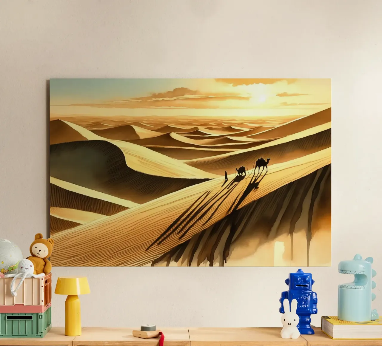 Viaggio tra le dune illuminate dal sole alluminio dibond da Chromatic Fusion Studio