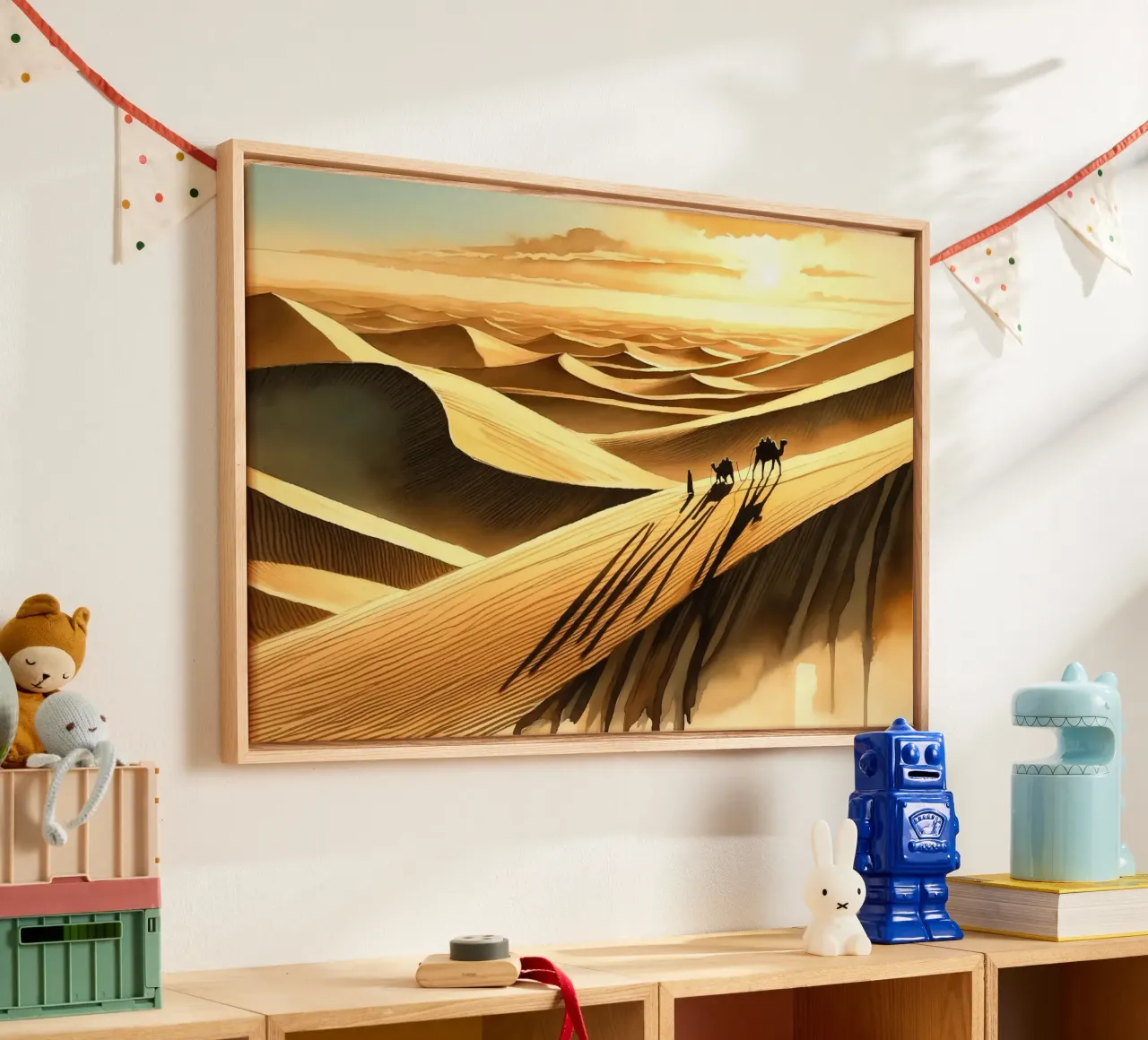 Viaggio tra le dune illuminate dal sole tela da Chromatic Fusion Studio
