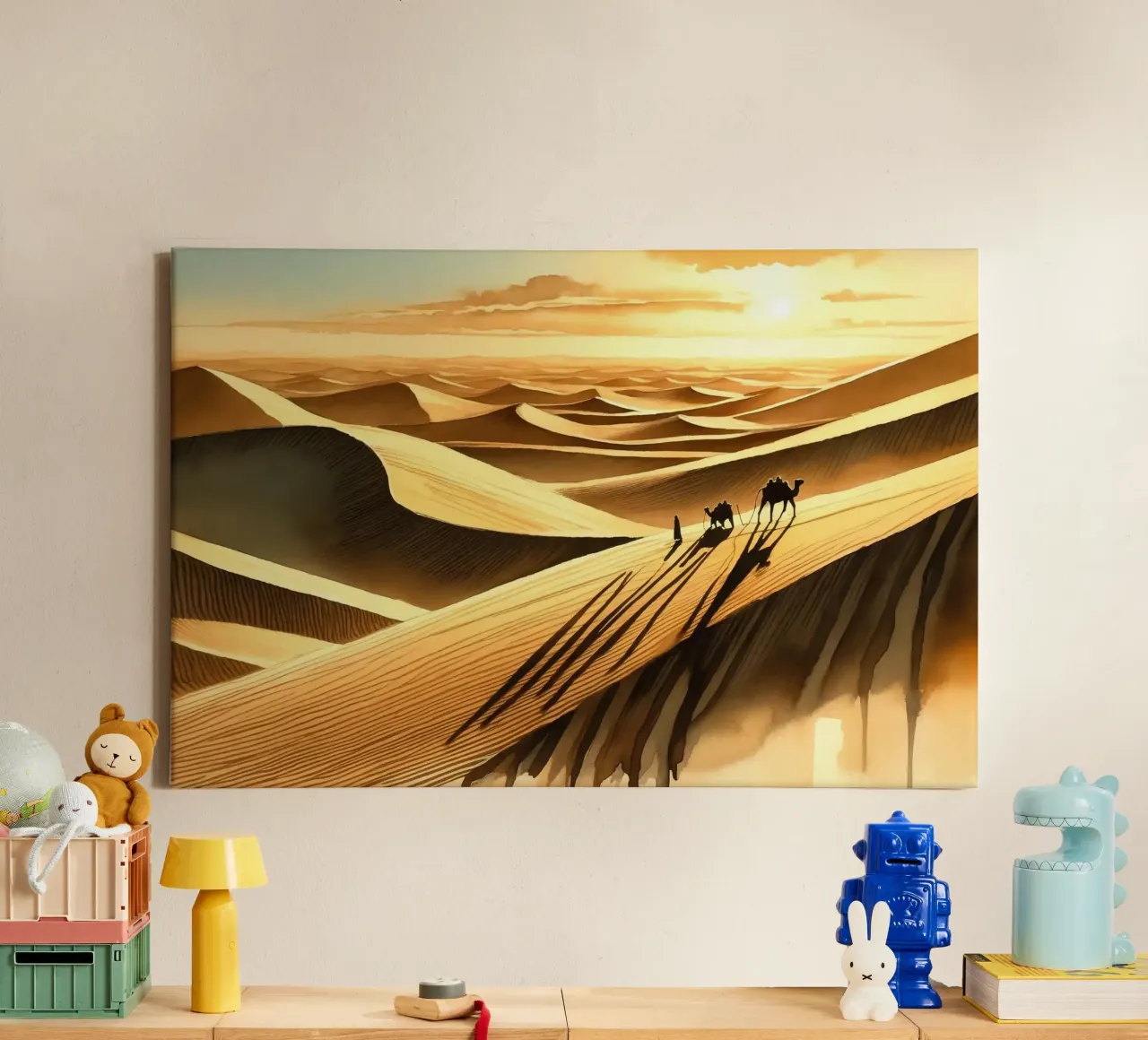 Viaggio tra le dune illuminate dal sole tela da Chromatic Fusion Studio