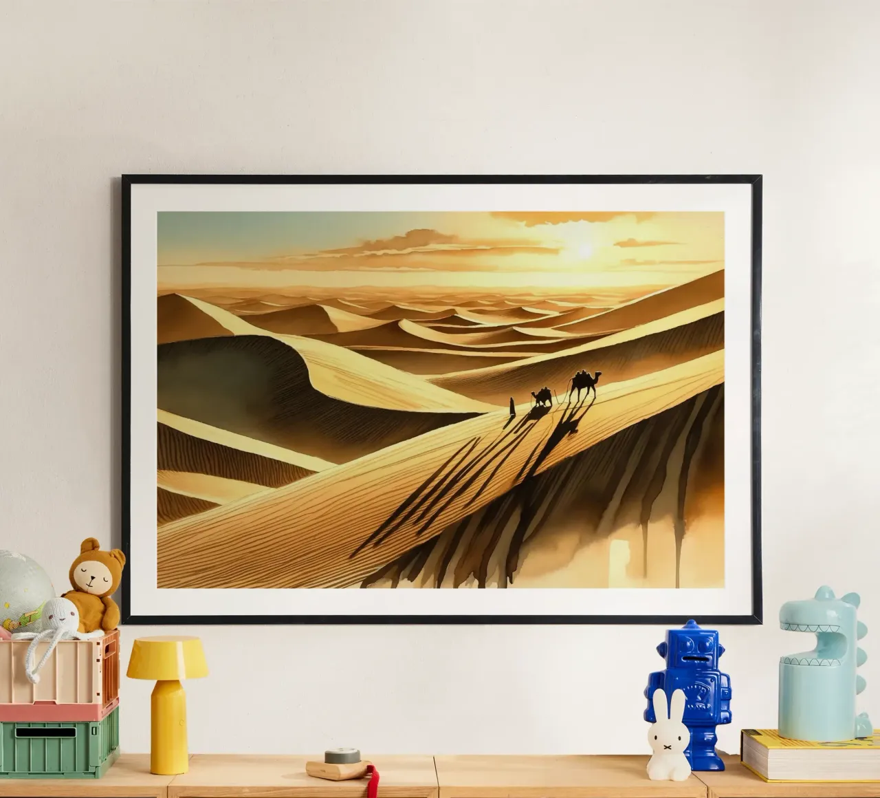 Viaggio tra le dune illuminate dal sole carta hahnemühle da Chromatic Fusion Studio