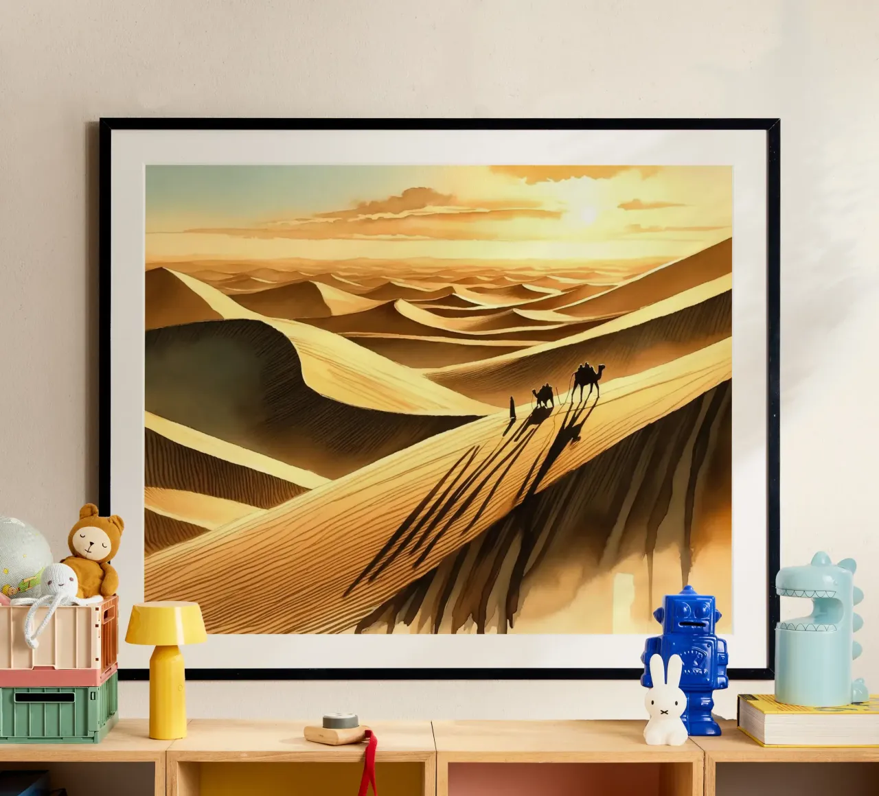 Viaggio tra le dune illuminate dal sole carta hahnemühle da Chromatic Fusion Studio